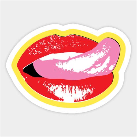 Pop Art Sexy Lips Tongue Lick Funny Art Sticker Teepublic