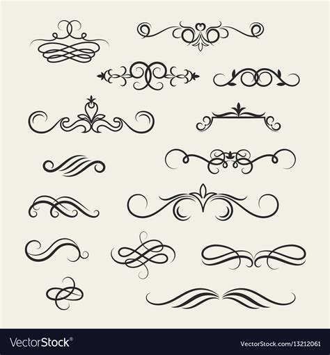 Victorian design vector clipart and illustrations (128,000). Flourish scroll design elements victorian Vector Image