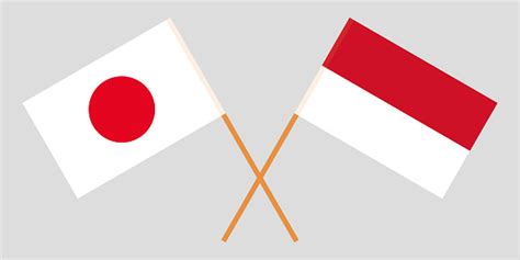 Indonesië En Japan De Indonesische En Japanse Vlaggen Officiële Kleuren Juiste Verhouding Vector