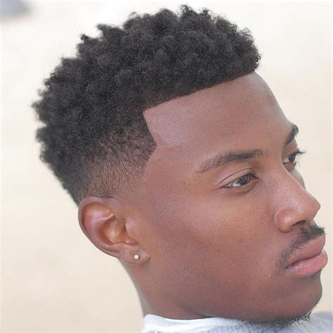 Black Curly Taper Fade Simple Haircut And Hairstyle