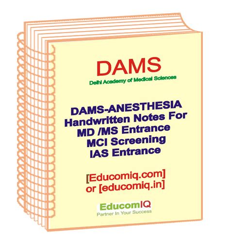 Anesthesia Handwritten Notes By Dams Coaching For Medical Pg Exam