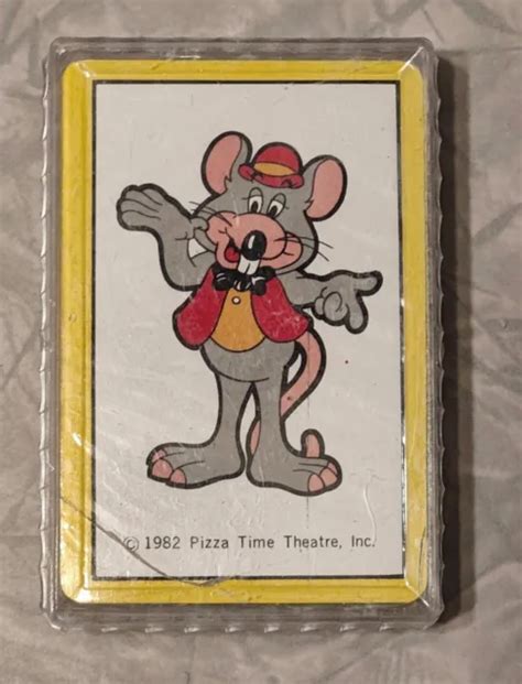 Vintage 1982 Pizza Time Chuck E Cheese Theatre Playing Deck Showbiz