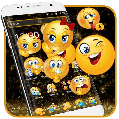 برنامه Black Glitter Emoji Theme دانلود کافه بازار