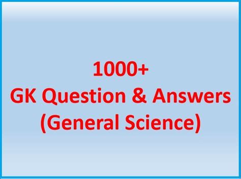Here's a comprehensive list, along with some of the best answers. General Knowledge Gk Quiz Questions And Answers ...