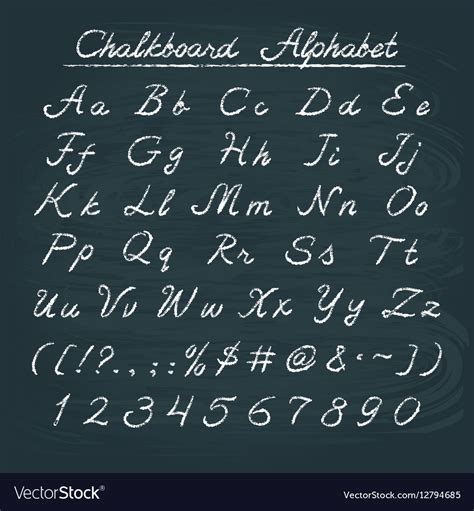Hand Drawn Chalkboard Alphabet Royalty Free Vector Image