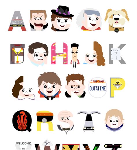 Mike Baboon Design Back To The Future Alphabet