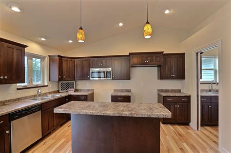 Wood floor colors that go with cherry cabinets. (FC10) Azalea II Floorplan- Mission Two- Panel Cabinet Doors in Shades of Fall Stain Color ...