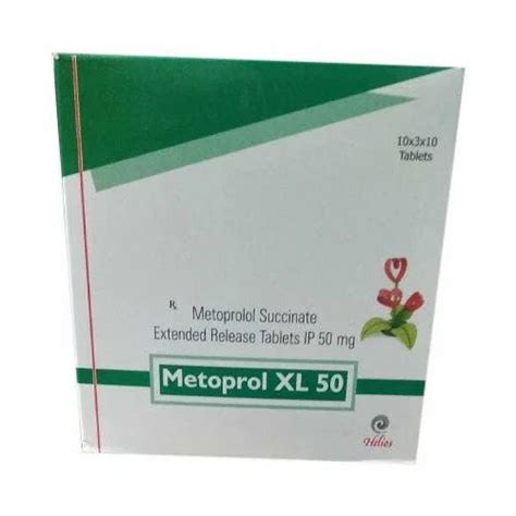 Metoprolol Succinate Extended Release Tablets Ip 10x3x10 Tablets