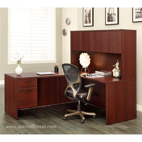 Näytä lisää sivusta is that cherry or mahogany??? L-Shape Desk with Hutch 66x78, Cherry or Mahogany