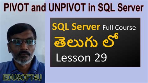 Pivot And Unpivot Relational Operators In Sql Server Sql Server