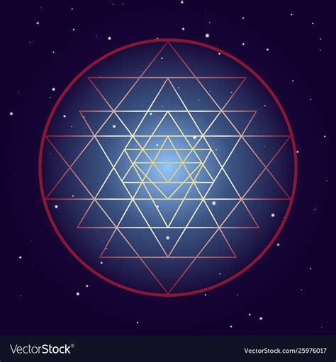 Shri Yantra Chakra Symbol Cosmic Mystical Diagram Vector Image