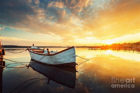 Boat On Lake With A Reflection Photograph By Valentin Valkov Pixels
