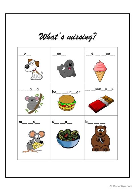 Whats Missing English Esl Worksheets Pdf And Doc