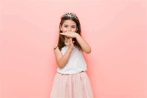 Premium Photo Little Girl Wearing A Princess Look Showing A Timeout