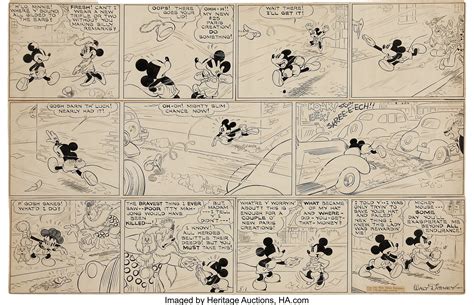 Floyd Gottfredson Mickey Mouse Sunday Comic Strip Original Art Lot