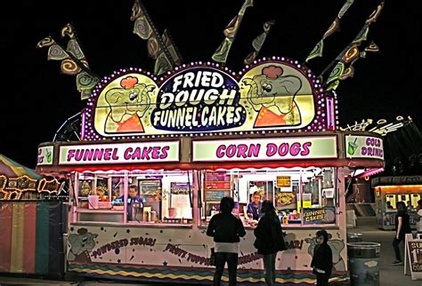 Concession Stand At A Nighttime Carnival Carnival Rides Concession