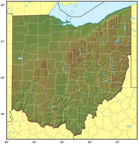 Ohio Physical Map