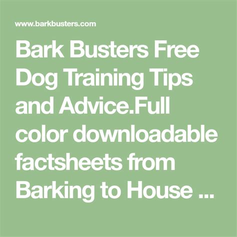 Bark Busters Free Dog Training Tips And Advicefull Color Downloadable