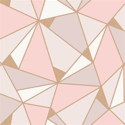 Apex Geometric Wallpaper Rose Gold Fine Decor Fd41993 Motifs Mur Au