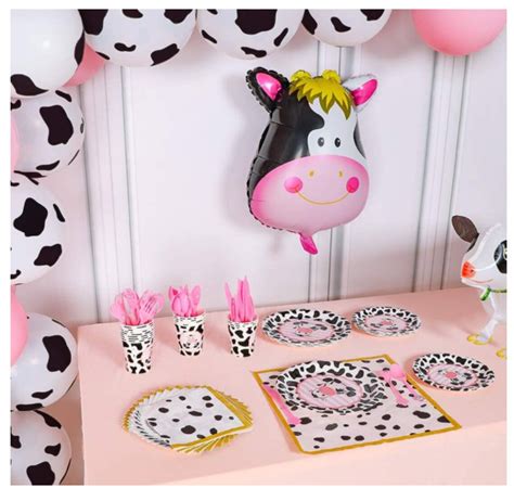 Cow Party Balloons 58 Pcs Farm Party Balloons Set Of Cow Foil Etsy