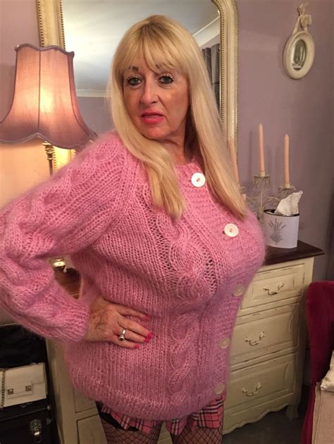 Angora Sweater Mohair Cardigan Chunky Sweater Buxom Beauties Sexy Granny Old Hollywood