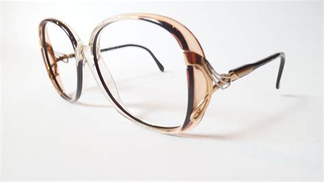 Vintage Womens Luxottica Elegante Eyeglasses With Gold Accents Etsy