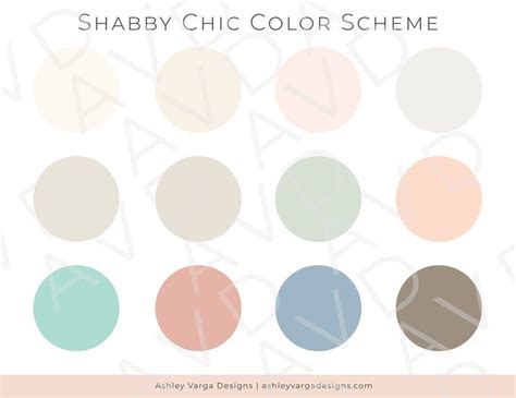 Shabby Chic Color Scheme Digital Download Paint Swatches Etsy