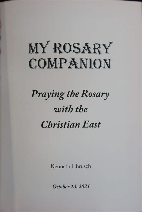 My Rosary Companion Book Byzantine Church Supplies