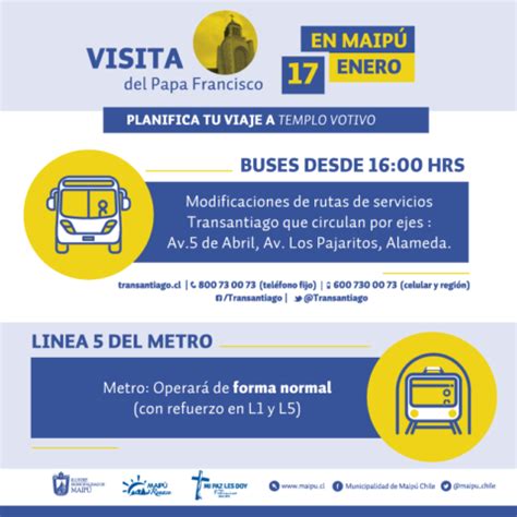 Plan de desarrollo comunal pladeco. Revisa restricciones vehiculares y cambios del Transantiago por el paso del Papa por Maipú ...
