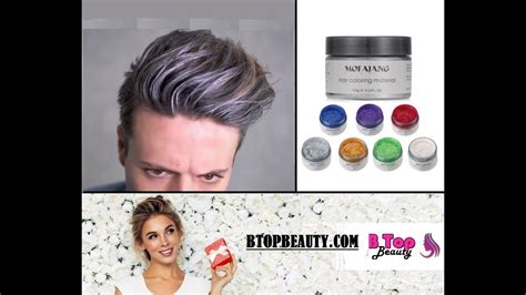 Color Hair Wax Mofajang Review Tutorial Silver And Blue Btopbeauty Youtube