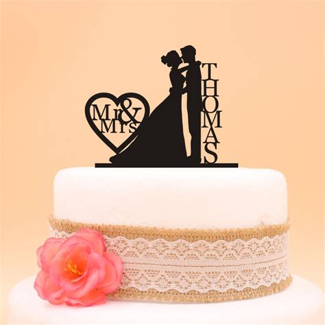 Custom Wedding Bride Holding And Grooms Cake Topper Last Name Personalized Wedding Cake Topper