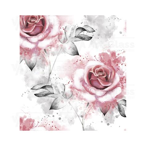 Seamless Pattern With Pink Flowers And Leaves On White Background Watercolor Floral Pattern