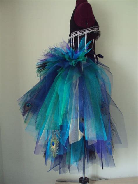 French Navy Blue Purple Peacock Feathers Burlesque Tutu Bustle Etsy