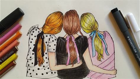 Como Desenhar Amigas Tumblr Passo A Passo Como Dibujar Mejores Amigas Youtube