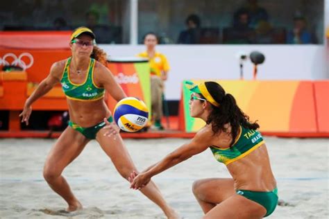 Talita And Larissa From Brazil Beach Volleyball Team Playing In The