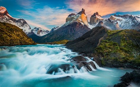 531730 Nature Landscape Torres Del Paine Horns Fall Chile Waterfall