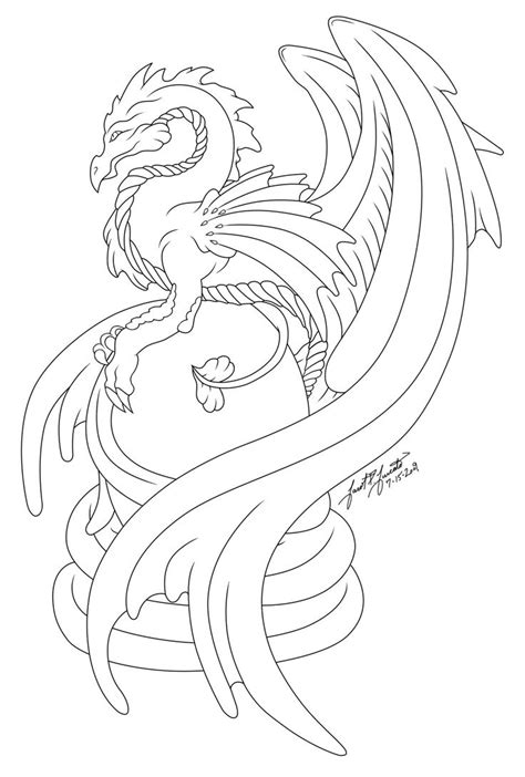 Dragon coloring page for adults: Dragon's Egg :Line Art: by PulseDragon.deviantart.com on ...