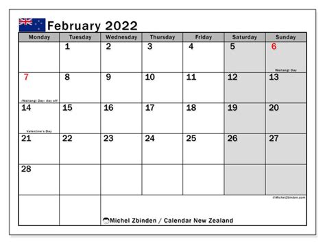 February 2022 Calendar South Africa Calendar Template 2022