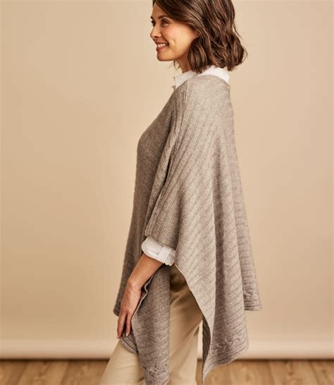 mink womens cashmere and merino ribbed poncho woolovers uk