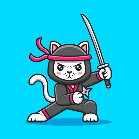 Ninja Cat Royalty Free Stock Svg Vector And Clip Art