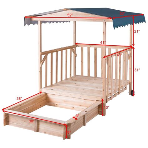 This sand box is 5 ft across in both directions. Outdoor Children Retractable Beach Cabana Sandbox with ...