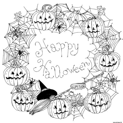 Coloriage joyeuse halloween mandala  JeColorie.com