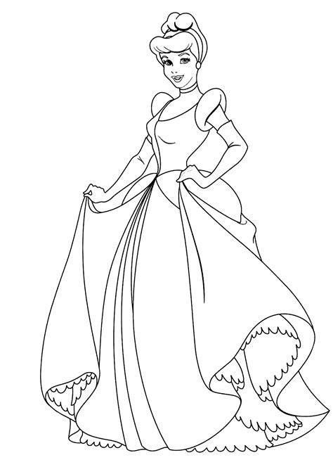 Cinderella Princess Coloring Pages For Kids Printable Free
