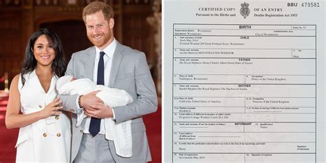 Meghan Markle Son Birth Certificate Did Meghan Markle Erase Her Maiden Name From Archie S