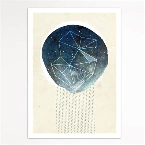 They appear to radiate from a certain point in the sky (the radiant) and vary in the speed, frequency and brightness of the meteors. Meteor Shower 5x7 illustrated art print, modern abstract ...