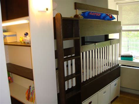 Customize your shared space with a lofted toddler bed/crib combo. Custom Made Bunkbed-Crib | Custom bunk beds, Cribs, Kids ...