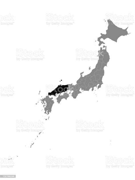 Location Map Of Shikoku Region Stock Illustration Download Image Now
