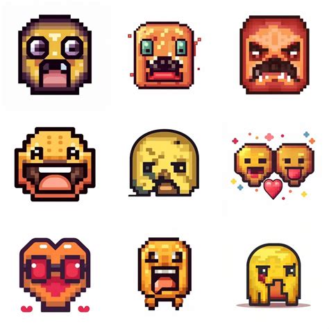 Pixel Art Emoji Icons Midjourney Prompt Promptbase