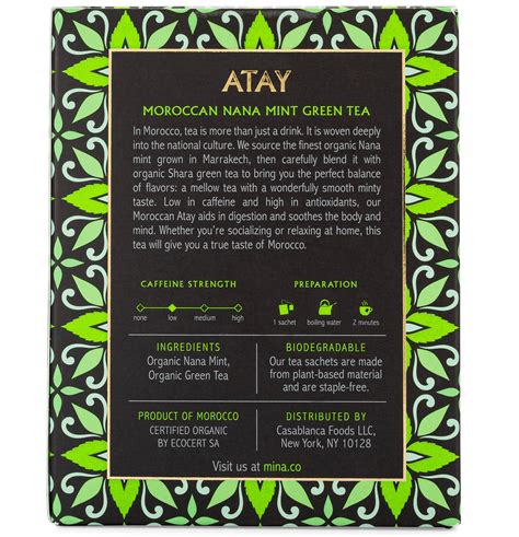 Atay Organic Moroccan Nana Mint Green Tea By Mina