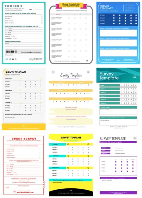 Printable Survey Editable Templates